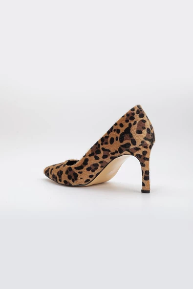Leopar Desen Düz Model Kadın İnce Topuklu Stiletto - 5