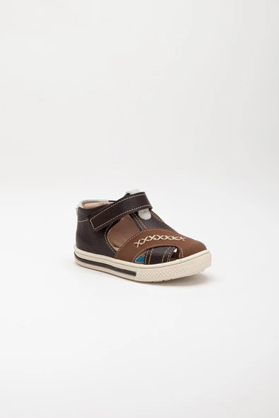 Şirinbebe Şiringenç Saraçlı Model Kahverengi Erkek ilkadım Bebek Çocuk Ayakkabı Sandalet - 6