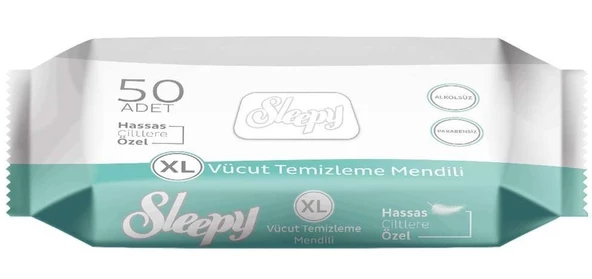 Sleepy Hasta Vücut Temizleme Islak Mendil Havlu 50 Yaprak XL 18 Li Set - Resim 3