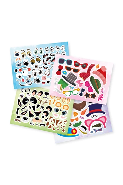 Tükenmeyen Sticker Kitabım - Eğlenceli Yüzler (100+ Tekrar Tekrar Kullanılabilen Sticker) - 4