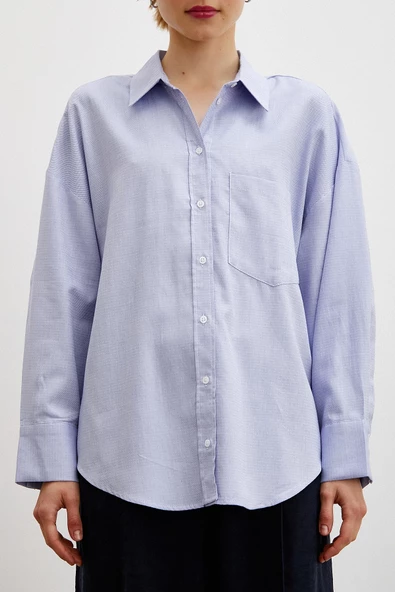 Klasik Gömlek Mavi - Resim 2
