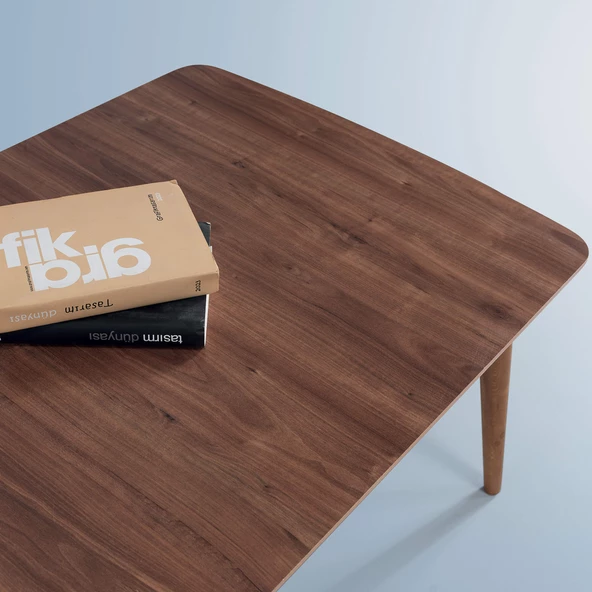 60x100 cm Ahşap Ayaklı Orta Sehpa Ceviz A1 - 2