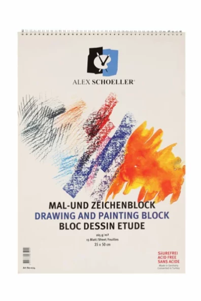 Alex Schoeller 165 gr. Dokulu Resim Defteri 35x50 cm. 15 Sayfa