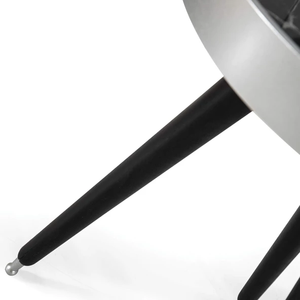 3'Lü Siyah Aynalı Yuvarlak Zigon Sehpa Gümüş Çerçeveli Ahşap Lüx Ayaklı D2 - 3