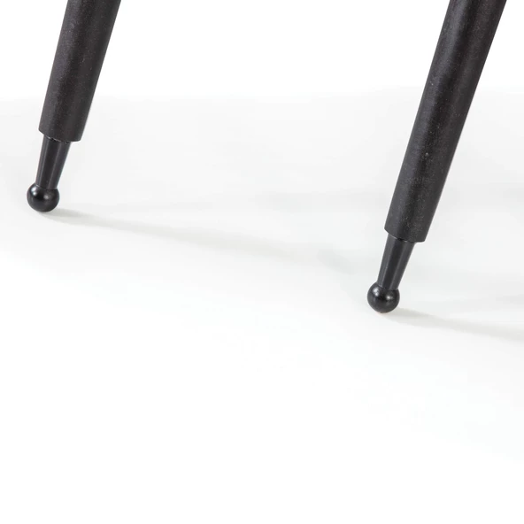 3'Lü Siyah Mermer Dikdörtgen Ahşap Zigon Sehpa Siyah Lüx Ayaklı E11 - 5