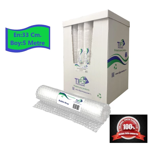 Balonlu Naylon Sargı 5 Adet 33 cm En 5 Metre Boyunda Havalı Eşya Koruma Ambalaj Pat Pat 5' li - Resim 2