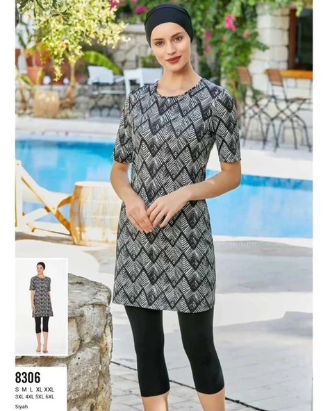 Maresiva 8306 Faye Siyah Büyük Beden Havuz Mayosu - Resim 3