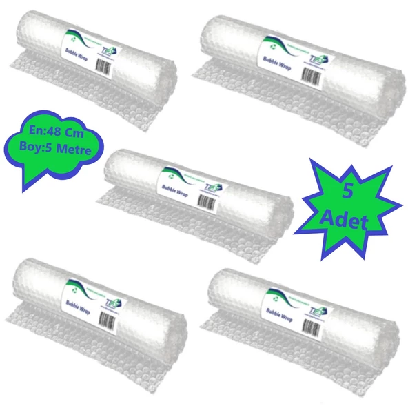 Balonlu Naylon Sargı 5 Adet 48 cm En 5 Metre Boyunda Havalı Eşya Koruma Ambalaj Pat Pat 5' li ürün görseli