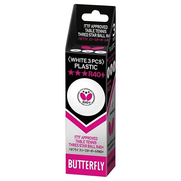 Butterfly R40+3 lü Beyaz Star Masa Tenisi Maç Topu