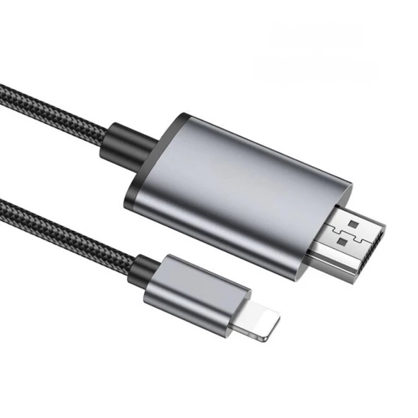 Polham 2 Metre 60Hz 4K İphone Lightning to HDMI Görüntü Aktarım Kablosu, İphone 7/8/X/11/12/13/14 Serisi İle Uyumulu