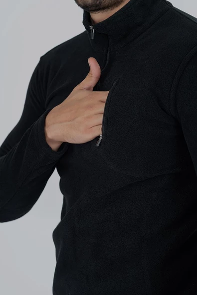 Bikatex Taktik Yarım Fermuarlı Sweatshırt Polar Anti Pilling Fit Dik Yaka Polar - 903 - Resim 9
