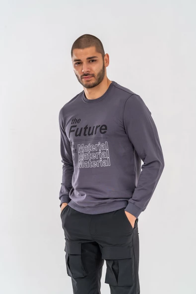 Combat Tactical Outdoor Tactik Baskılı Uzun Kol Sıfır Yaka Tişört Bisiklet Yaka Günlük Basic Sweatshirt - 902 Antrasit - 6
