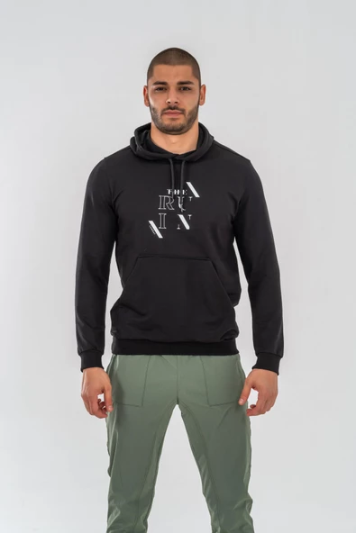 Combat Tactical Kapüşonlu Kanguru Cepli Uzun Kol Kapşonlu Sweatshirt - 904 Siyah