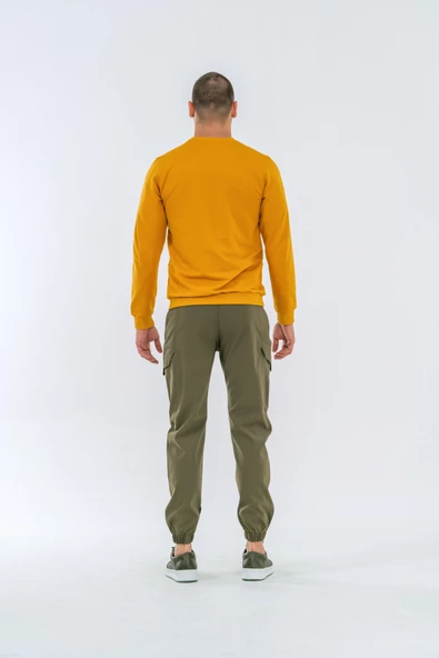 Combat Tactical Outdoor Tactik Baskılı Uzun Kol Sıfır Yaka Tişört Bisiklet Yaka Günlük Basic Sweatshirt - 902 - Hardal - 6