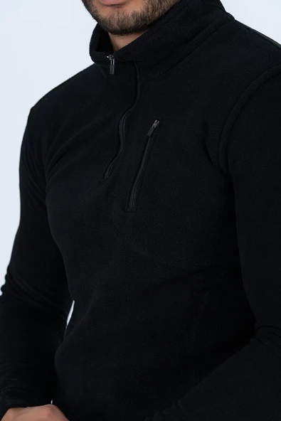 Bikatex Taktik Yarım Fermuarlı Sweatshırt Polar Anti Pilling Fit Dik Yaka Polar - 903 - Resim 3