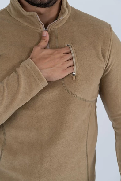 Bikatex Taktik Yarım Fermuarlı Sweatshırt Polar Anti Pilling Fit Dik Yaka Polar - 903 - Resim 9