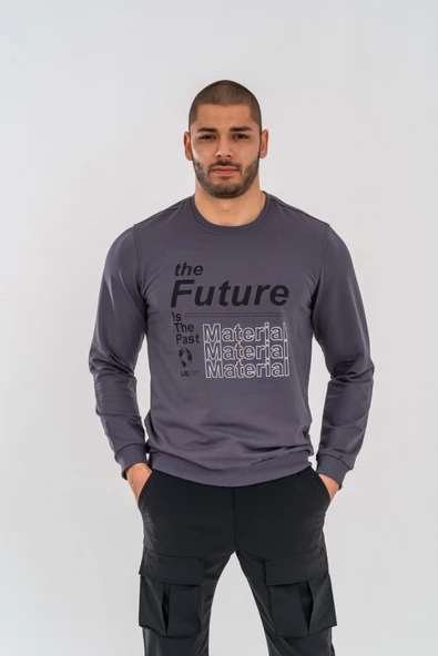 Combat Tactical Outdoor Tactik Baskılı Uzun Kol Sıfır Yaka Tişört Bisiklet Yaka Günlük Basic Sweatshirt - 902 Antrasit - 5