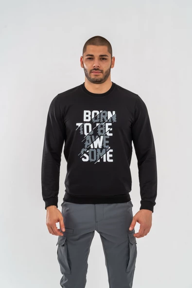 Combat Tactical Outdoor Tactik Baskılı Uzun Kol Sıfır Yaka Tişört Bisiklet Yaka Günlük Basic Sweatshirt - 902  Siyah