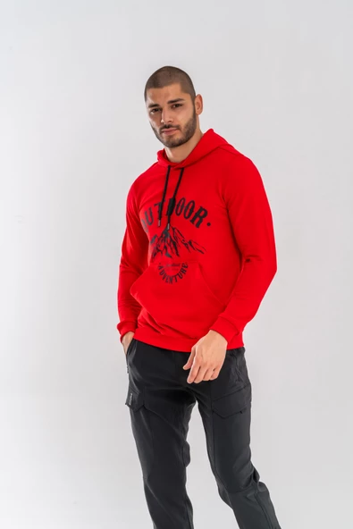 Combat Tactical Outdoor Tactik Baskılı Uzun Kol Sıfır Yaka Tişört Bisiklet Yaka Günlük Basic Sweatshirt - 904 - Kırmızı - 8