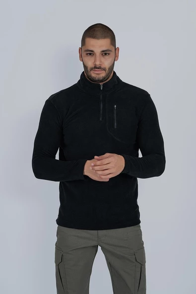 Bikatex Taktik Yarım Fermuarlı Sweatshırt Polar Anti Pilling Fit Dik Yaka Polar - 903 - Resim 12