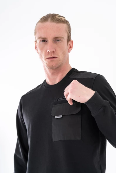 Combat Tactical Outdoor Baskılı Uzun Kol Sıfır Yaka Tişört Bisiklet Yaka Günlük Basic Sweatshirt - 907 - 4