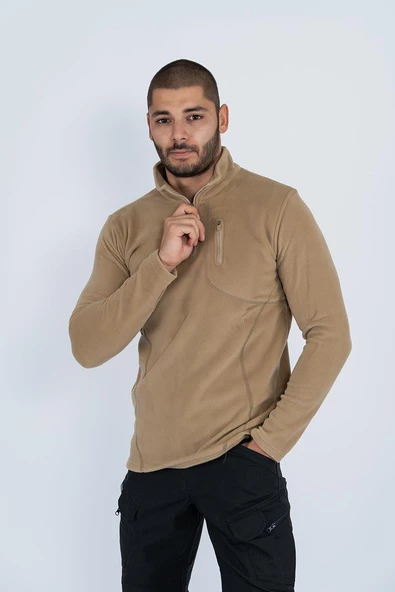 Bikatex Taktik Yarım Fermuarlı Sweatshırt Polar Anti Pilling Fit Dik Yaka Polar - 903 - Resim 12