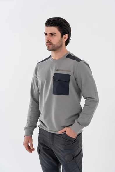 Combat Tactical Outdoor Baskılı Uzun Kol Sıfır Yaka Tişört Bisiklet Yaka Günlük Basic Sweatshirt - 907 - 2