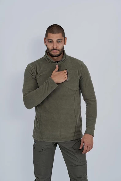 Bikatex Taktik Yarım Fermuarlı Sweatshırt Polar Anti Pilling Fit Dik Yaka Polar - 903 - 8