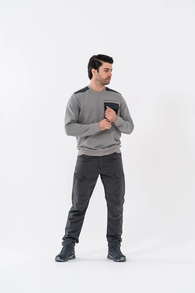 Combat Tactical Outdoor Baskılı Uzun Kol Sıfır Yaka Tişört Bisiklet Yaka Günlük Basic Sweatshirt - 907 - 6