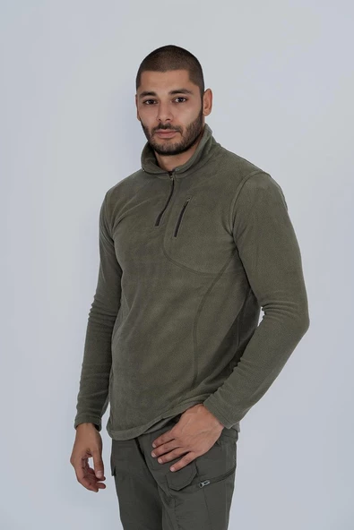 Bikatex Taktik Yarım Fermuarlı Sweatshırt Polar Anti Pilling Fit Dik Yaka Polar - 903 - 9