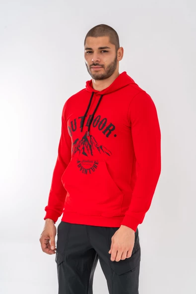 Combat Tactical Outdoor Tactik Baskılı Uzun Kol Sıfır Yaka Tişört Bisiklet Yaka Günlük Basic Sweatshirt - 904 - Kırmızı - 6