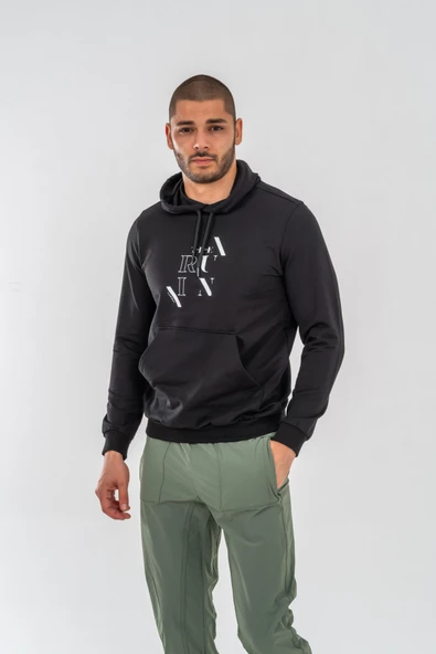 Combat Tactical Kapüşonlu Kanguru Cepli Uzun Kol Kapşonlu Sweatshirt - 904 Siyah - 4