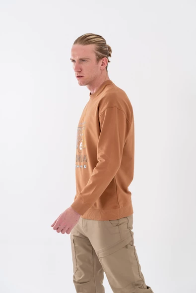 Combat Tactical Baskılı Uzun Kol Sıfır Yaka Tişört Bisiklet Yaka Günlük Basic Sweatshirt - 914 - 4