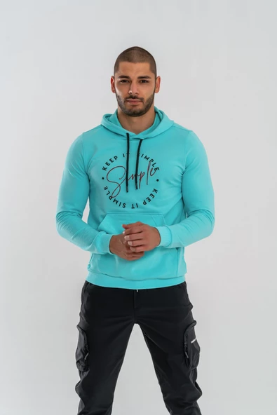 Combat Tactical Kapüşonlu Kanguru Cepli Uzun Kol Kapşonlu Sweatshirt - 904 Su Yeşili - 12