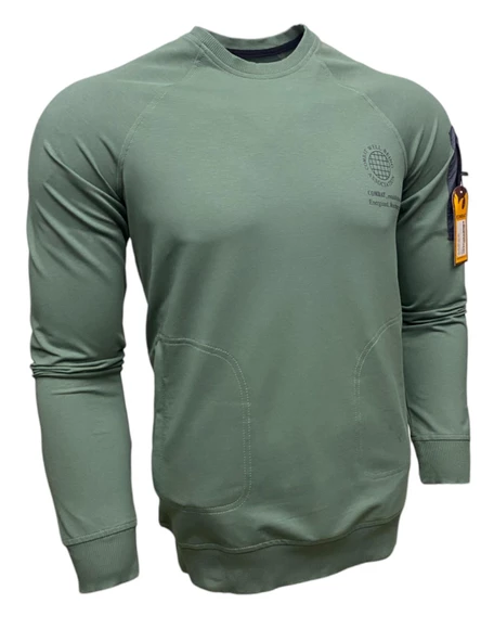 Combat Tactical Outdoor Baskılı Uzun Kol Sıfır Yaka Tişört Bisiklet Yaka Günlük Basic Sweatshirt - 905 - 3