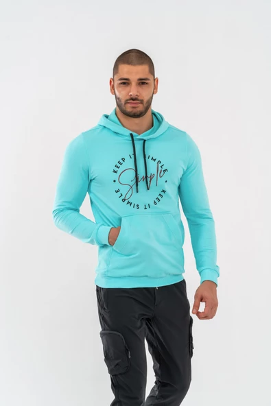 Combat Tactical Kapüşonlu Kanguru Cepli Uzun Kol Kapşonlu Sweatshirt - 904 Su Yeşili - 3
