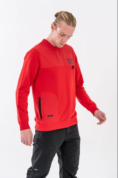Combat Tactical Baskılı Uzun Kol Sıfır Yaka Tişört Bisiklet Yaka Günlük Basic Sweatshirt - 906 - B32 - 2