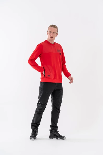 Combat Tactical Baskılı Uzun Kol Sıfır Yaka Tişört Bisiklet Yaka Günlük Basic Sweatshirt - 906 - B32 - 5