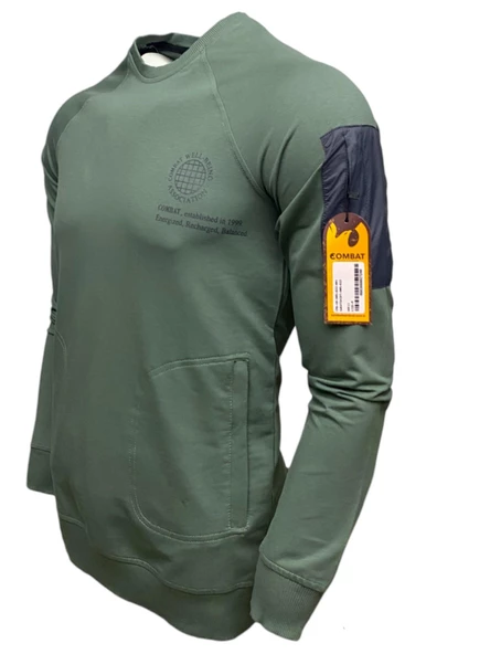Combat Tactical Outdoor Baskılı Uzun Kol Sıfır Yaka Tişört Bisiklet Yaka Günlük Basic Sweatshirt - 905 - 4