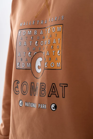 Combat Tactical Baskılı Uzun Kol Sıfır Yaka Tişört Bisiklet Yaka Günlük Basic Sweatshirt - 914 - 6