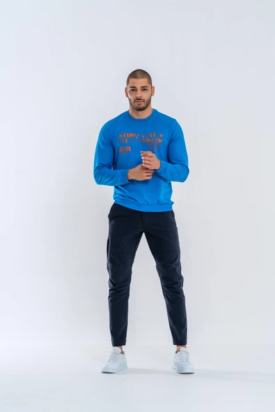 Combat Tactical Outdoor Tactik Baskılı Uzun Kol Sıfır Yaka Tişört Bisiklet Yaka Günlük Basic Sweatshirt - 902 S.Mavi - 5