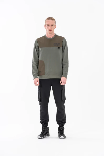 Combat Tactical Baskılı Uzun Kol Sıfır Yaka Tişört Bisiklet Yaka Günlük Basic Sweatshirt - 906 - B32 - 4