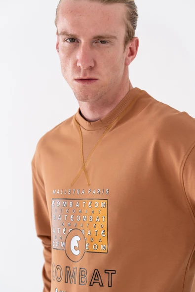 Combat Tactical Baskılı Uzun Kol Sıfır Yaka Tişört Bisiklet Yaka Günlük Basic Sweatshirt - 914 - 7