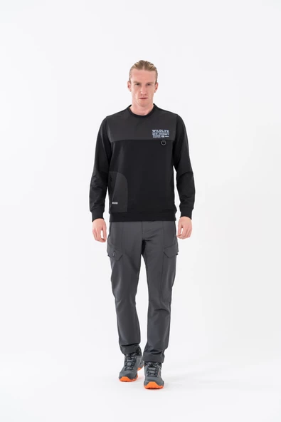 Combat Tactical Baskılı Uzun Kol Sıfır Yaka Tişört Bisiklet Yaka Günlük Basic Sweatshirt - 906 - B32 - 7