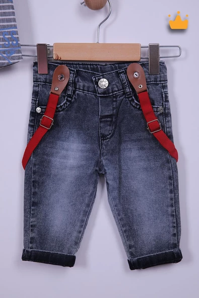 Babyhola 3'lü Ayılı Gömlek Tişört Kapri Erkek Bebek Çocuk Bayramlık Alt Üst Takım 1089 - 6