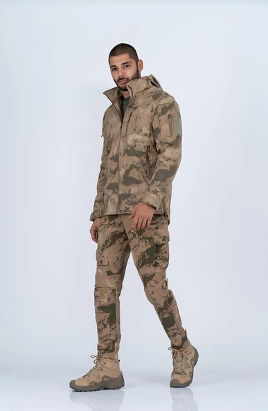 Combat Tactical Outdoor Kamuflaj Mont Su Rüzgar Geçirmez Erkek Softtjell Mont - 305 - 3