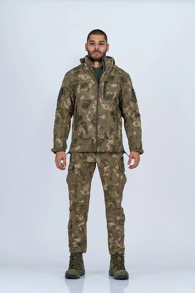 Combat Tactical Outdoor Kamuflaj Mont Su Rüzgar Geçirmez Erkek Softtjell Mont - 305 - 2