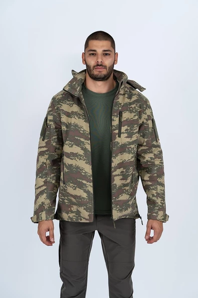 Combat Tactical Outdoor Kamuflaj Mont Su Rüzgar Geçirmez Erkek Softtjell Mont - 305 - 2