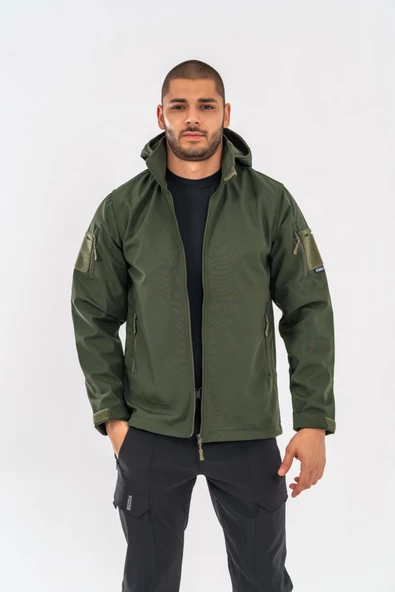 Combat Tactical Outdoor Taktik Mont Spor Kapüşonlu  Mont Mevsimlik Softjell Dik Yaka Mont - 314 - 2
