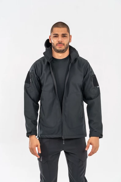 Combat Tactical Outdoor Taktik Mont Spor Kapüşonlu  Mont Mevsimlik Softjell Dik Yaka Mont - 314 - 8